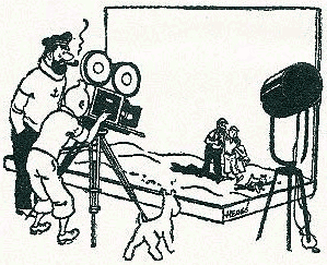 Herge drawing for The Crab with the Golden Claw movie (1947)